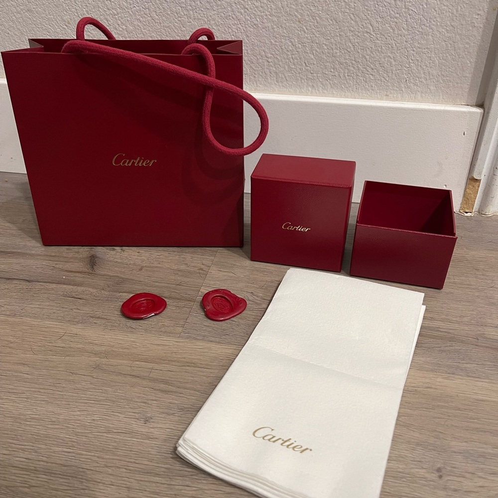 Cartier Red Gift Bag and Box Set